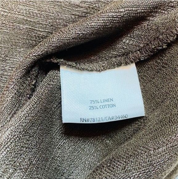 Eileen Fisher Brown Linen Midi Flare Skirt Large - Picture 6 of 6